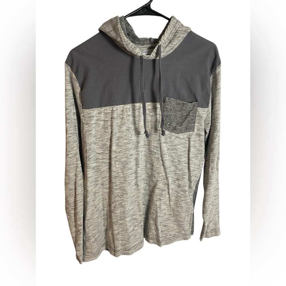 Gray and Cream Hooded Sweatshirt